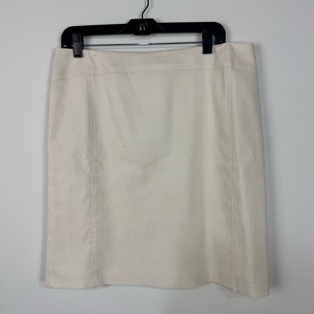 Antonio Melani Linen Blend White Ivory Mini Skirt